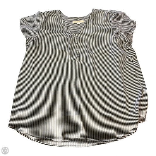 Blouse Short Sleeve By Loft In Striped Pattern, Size: Xl