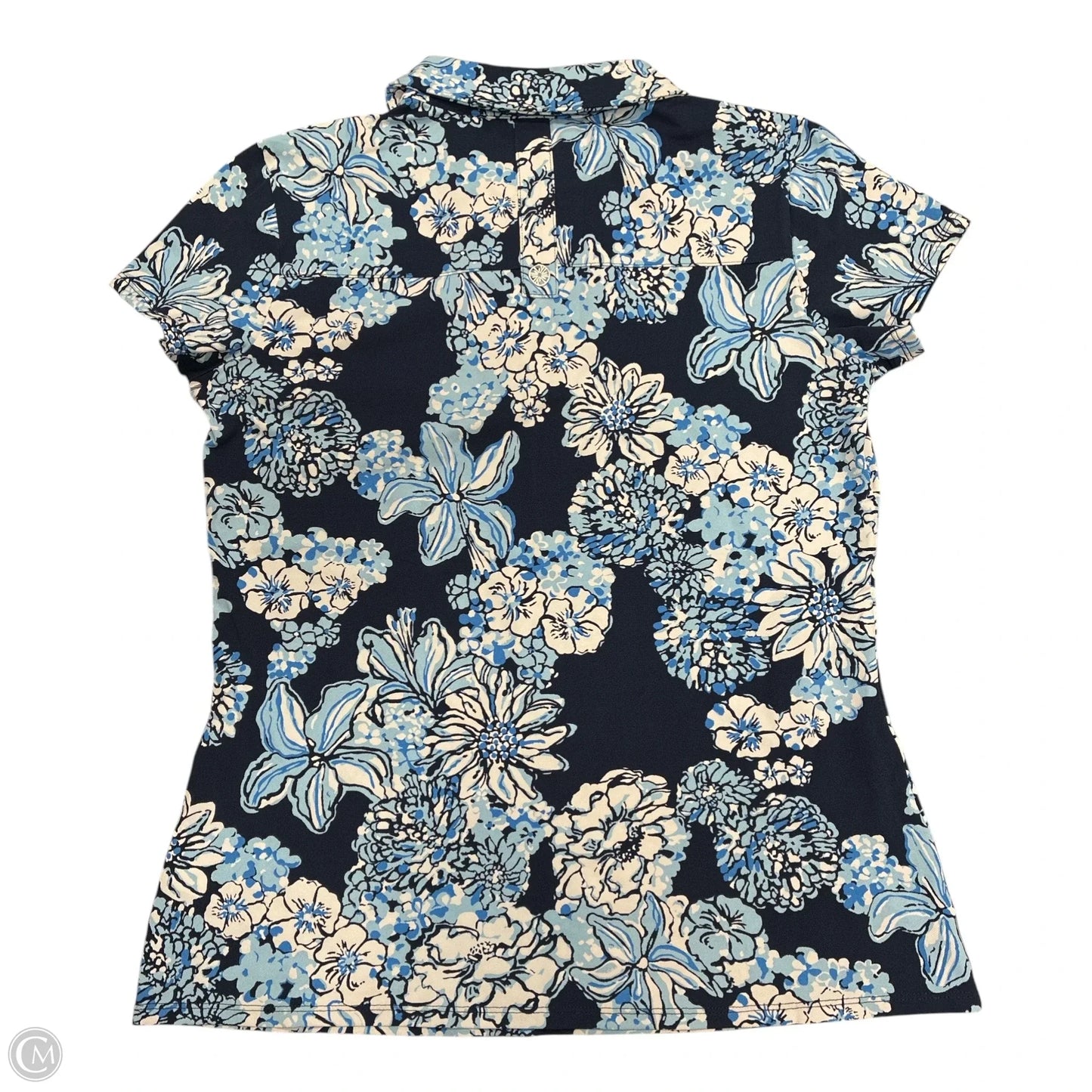 Top Short Sleeve Designer By Lilly Pulitzer In Blue, Size: L