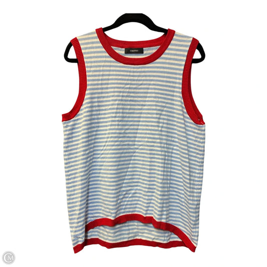 Vest Sweater By Dokotoo In Blue Red & White, Size: Xl