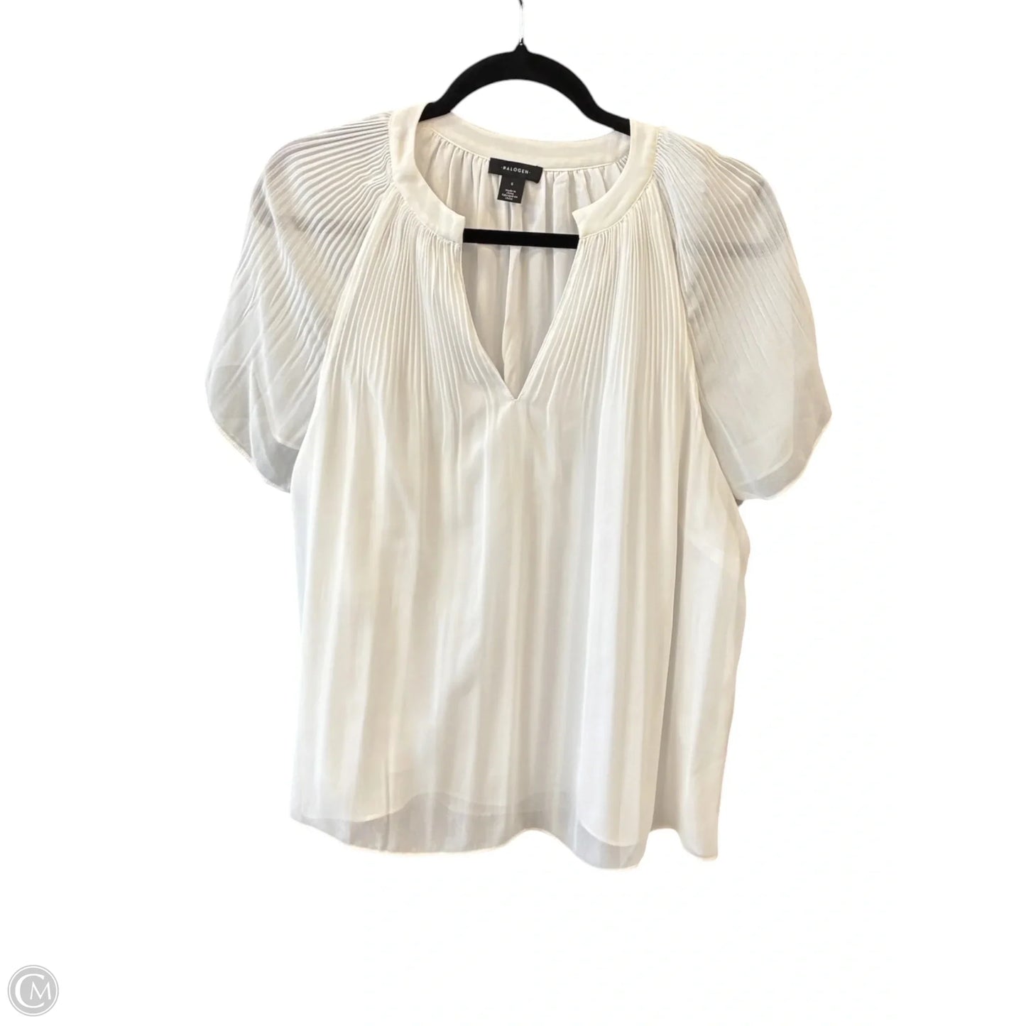 Blouse Short Sleeve By Halogen In White, Size: S