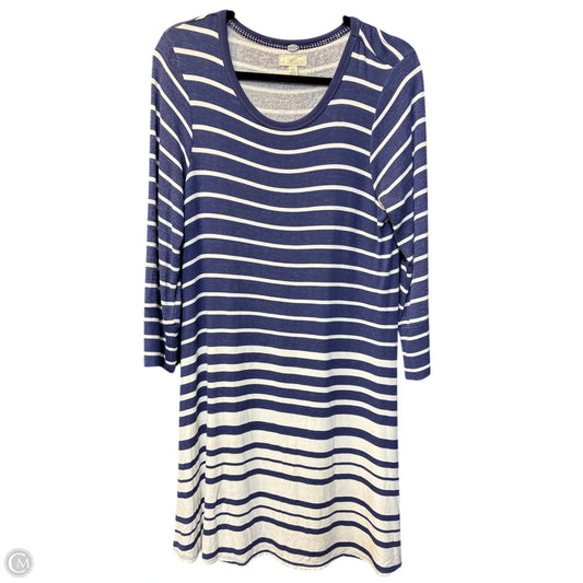 Dress Casual Midi By Cupio In Blue & White, Size: Xl