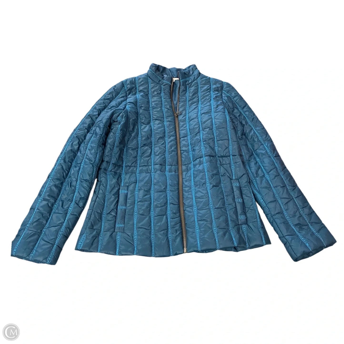 Coat Puffer & Quilted By Cabi In Blue, Size: M