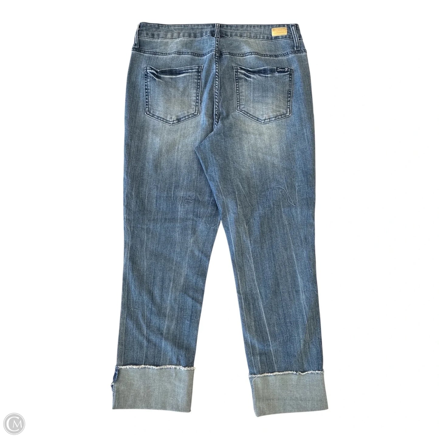 Jeans Straight By Seven 7 In Blue Denim, Size: 12