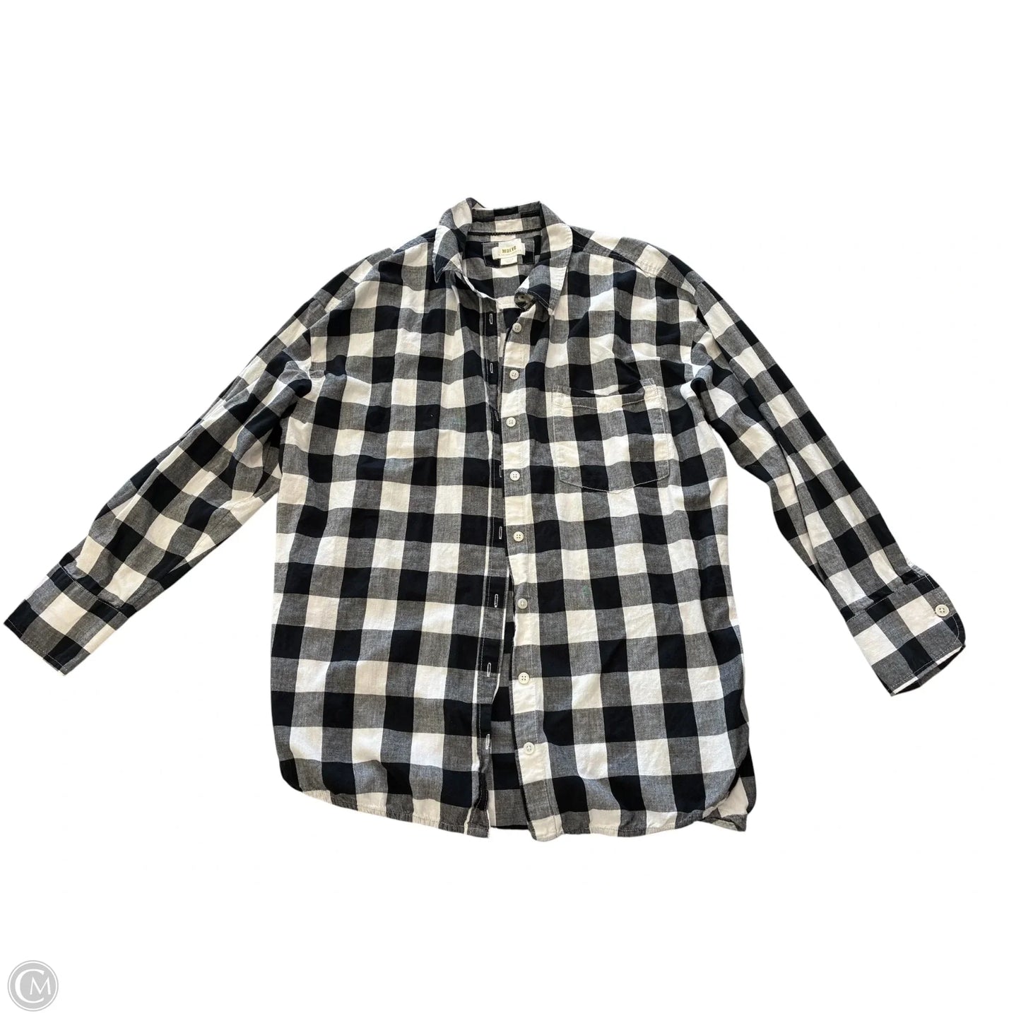 Top Long Sleeve By Maeve In Black & White, Size: Large