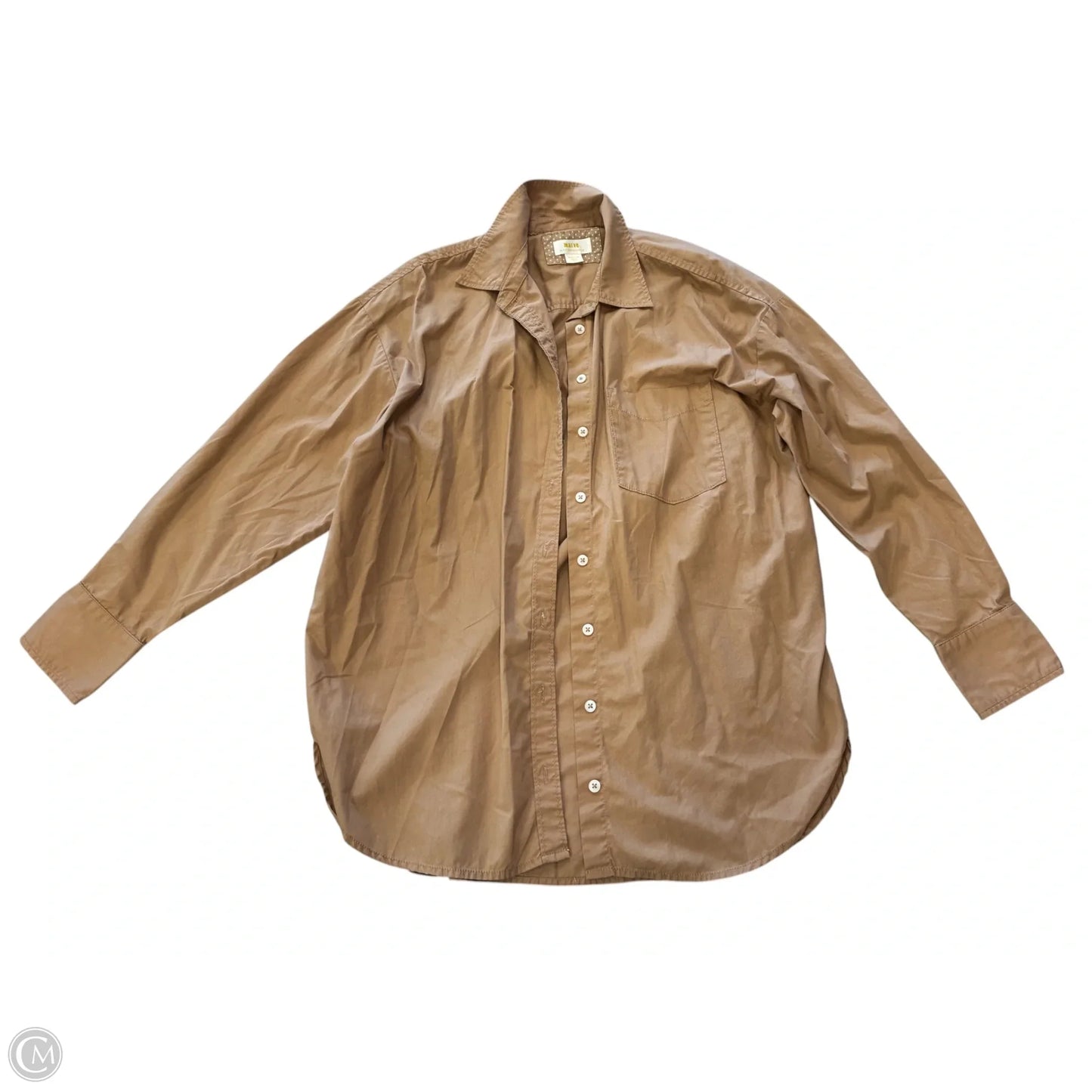 Top Long Sleeve By Maeve In Tan, Size: M