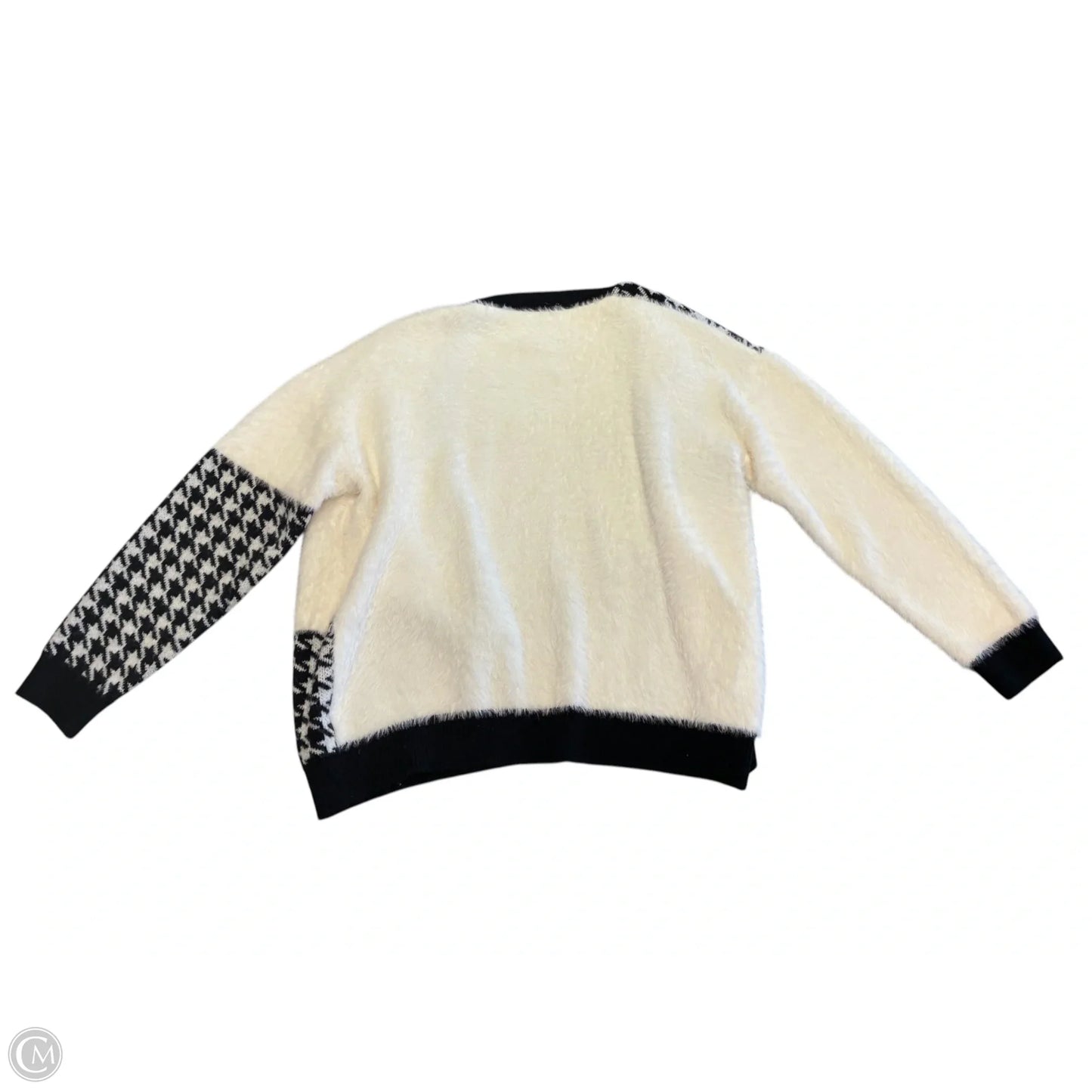 Sweater Cardigan By Gilli In Black & Cream, Size: S