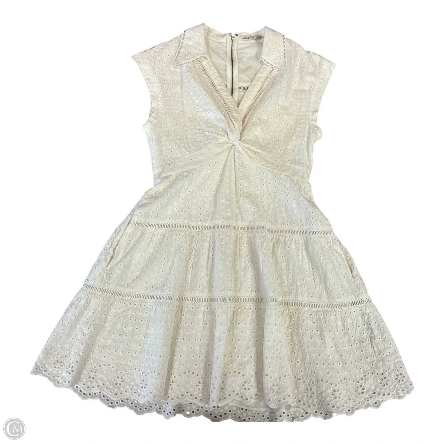 Dress Designer By Alice + Olivia In Ivory, Size: L