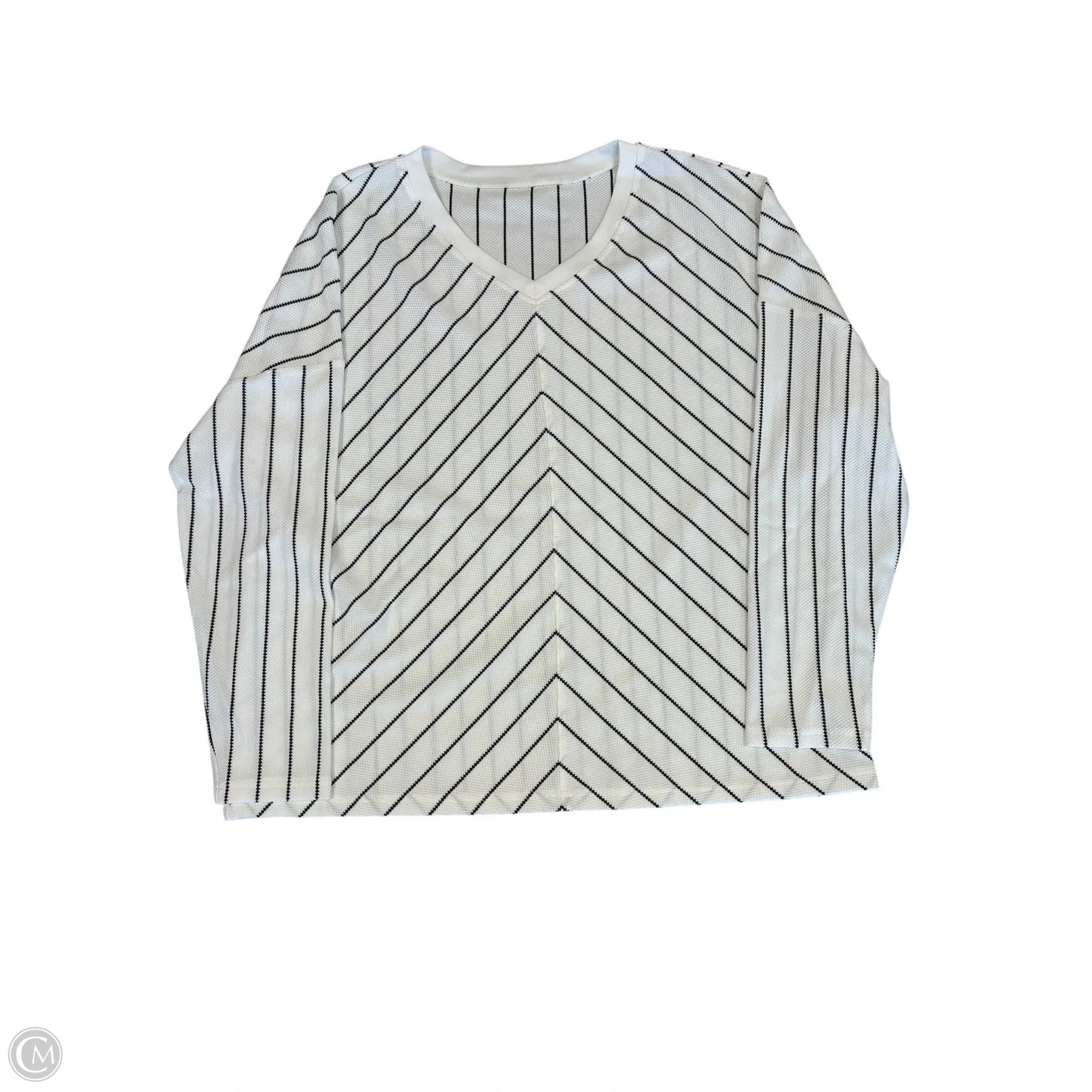 Top Long Sleeve By Cmf In Striped Pattern, Size: L