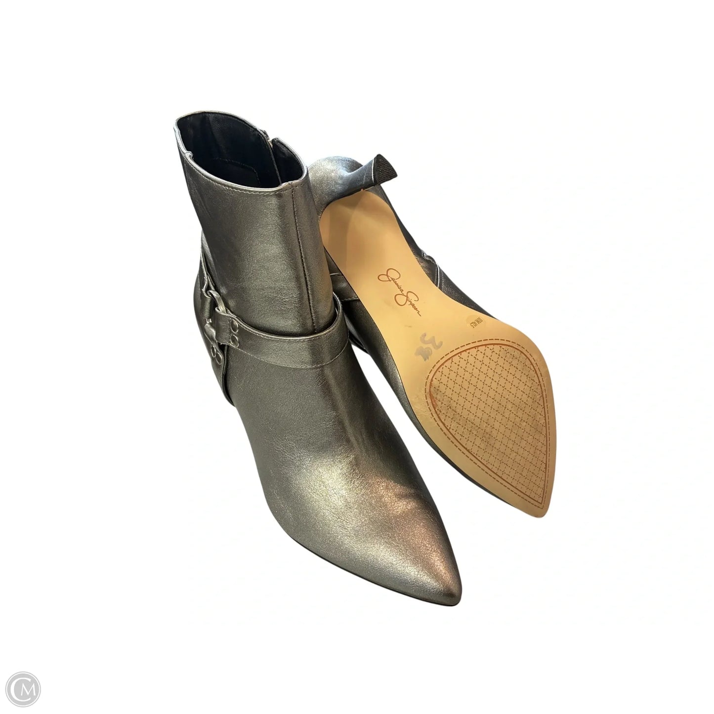 Boots Ankle Heels By Jessica Simpson In Silver, Size: 11