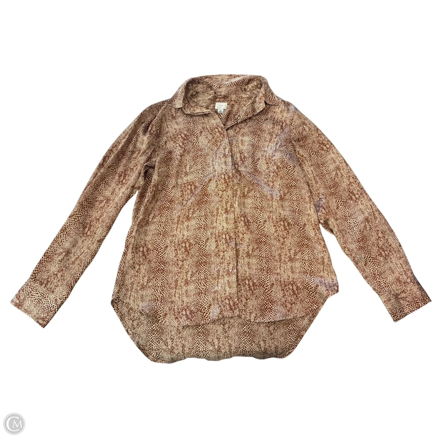 Blouse Long Sleeve By A New Day In Bronze, Size: M
