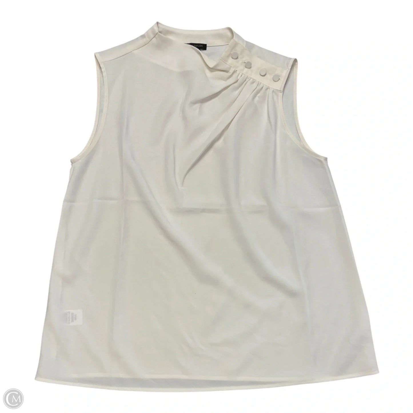 Blouse Sleeveless By Ann Taylor In Cream, Size: S