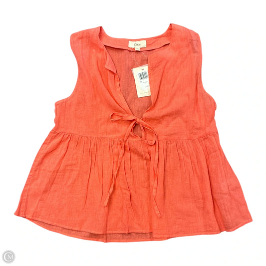 Top Sleeveless By Elan In Orange, Size: L