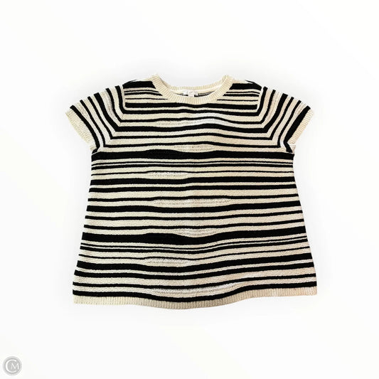 Top Short Sleeve By J. Jill In Black & Cream, Size: M