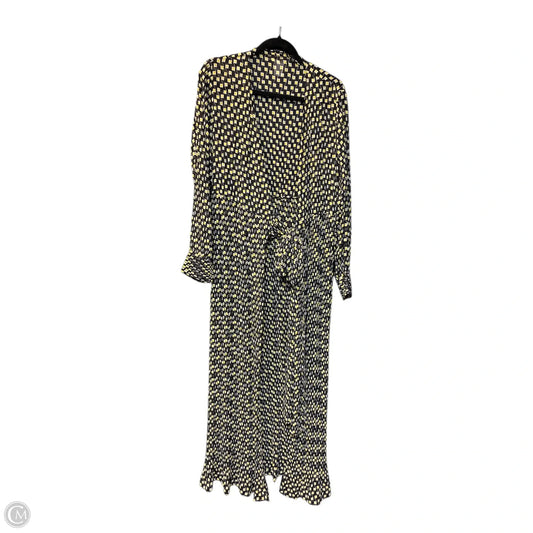 Kimono Designer By Diane Von Furstenberg In Black & Yellow, Size: 8