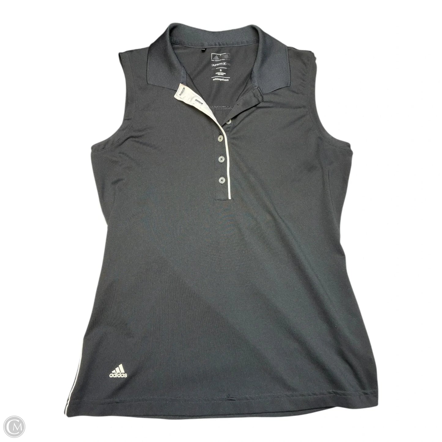 Athletic Top Short Sleeve By Adidas In Black, Size: S