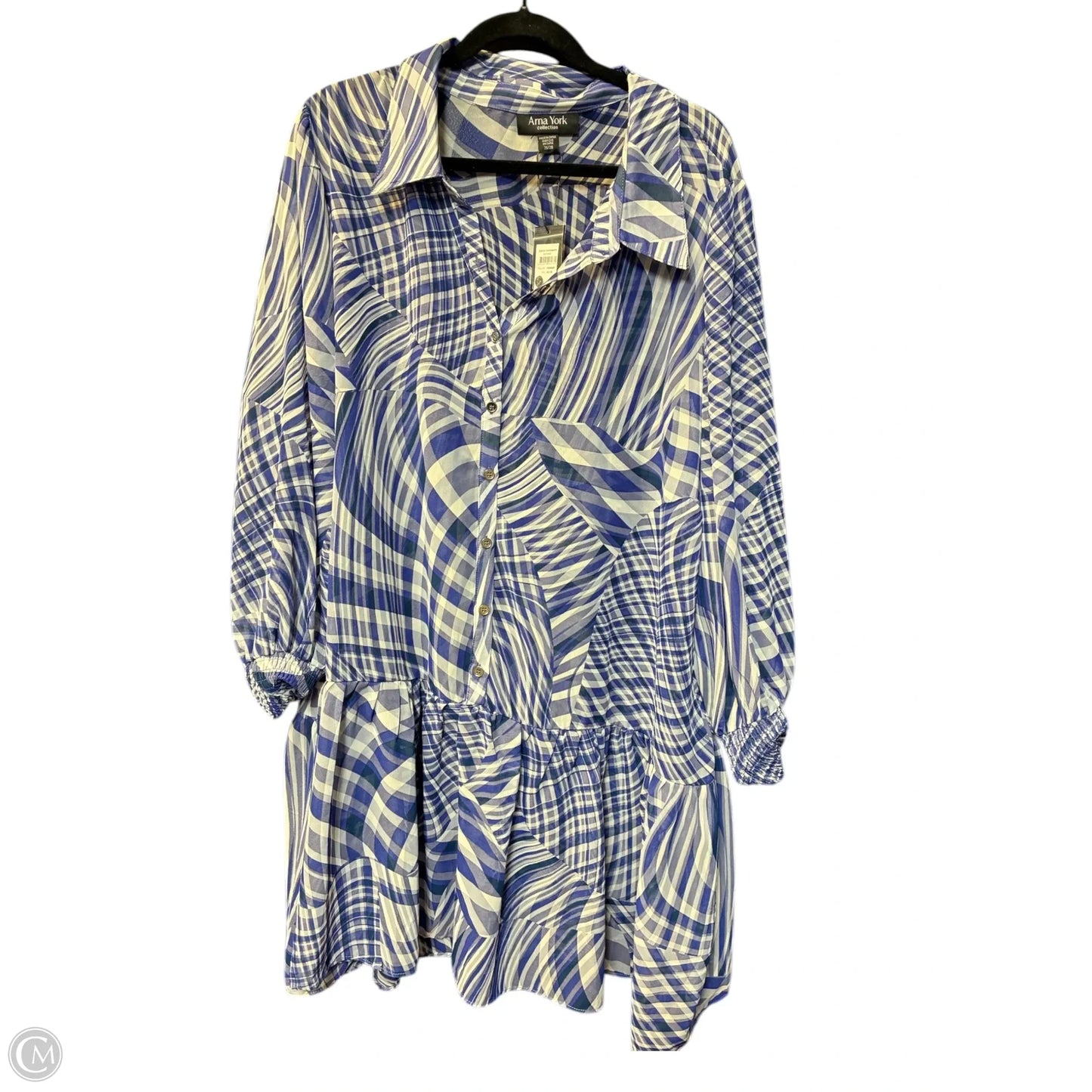 Tunic Long Sleeve By Clothes Mentor In Blue, Size: 3x