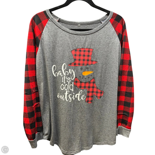 Top Long Sleeve By Clothes Mentor In Plaid Pattern, Size: L