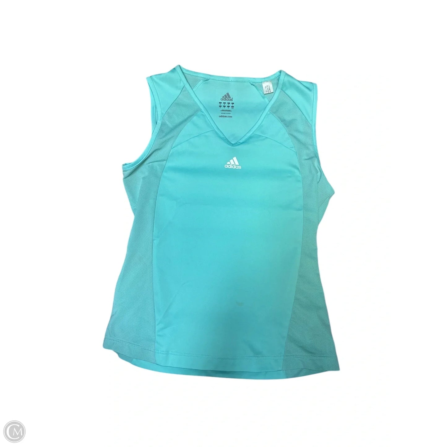 Athletic Top Short Sleeve By Adidas In Aqua, Size: M