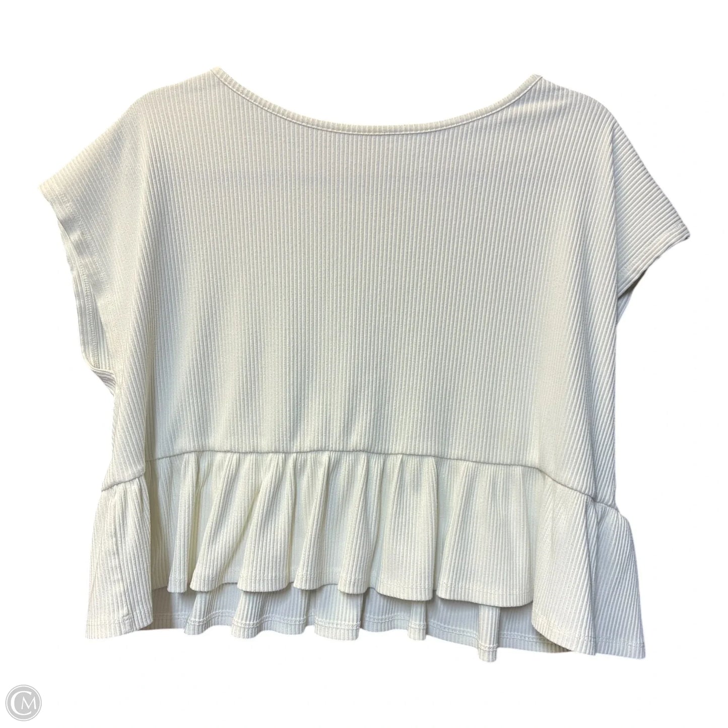 Blouse Short Sleeve By Good Luck Gem In Cream, Size: M