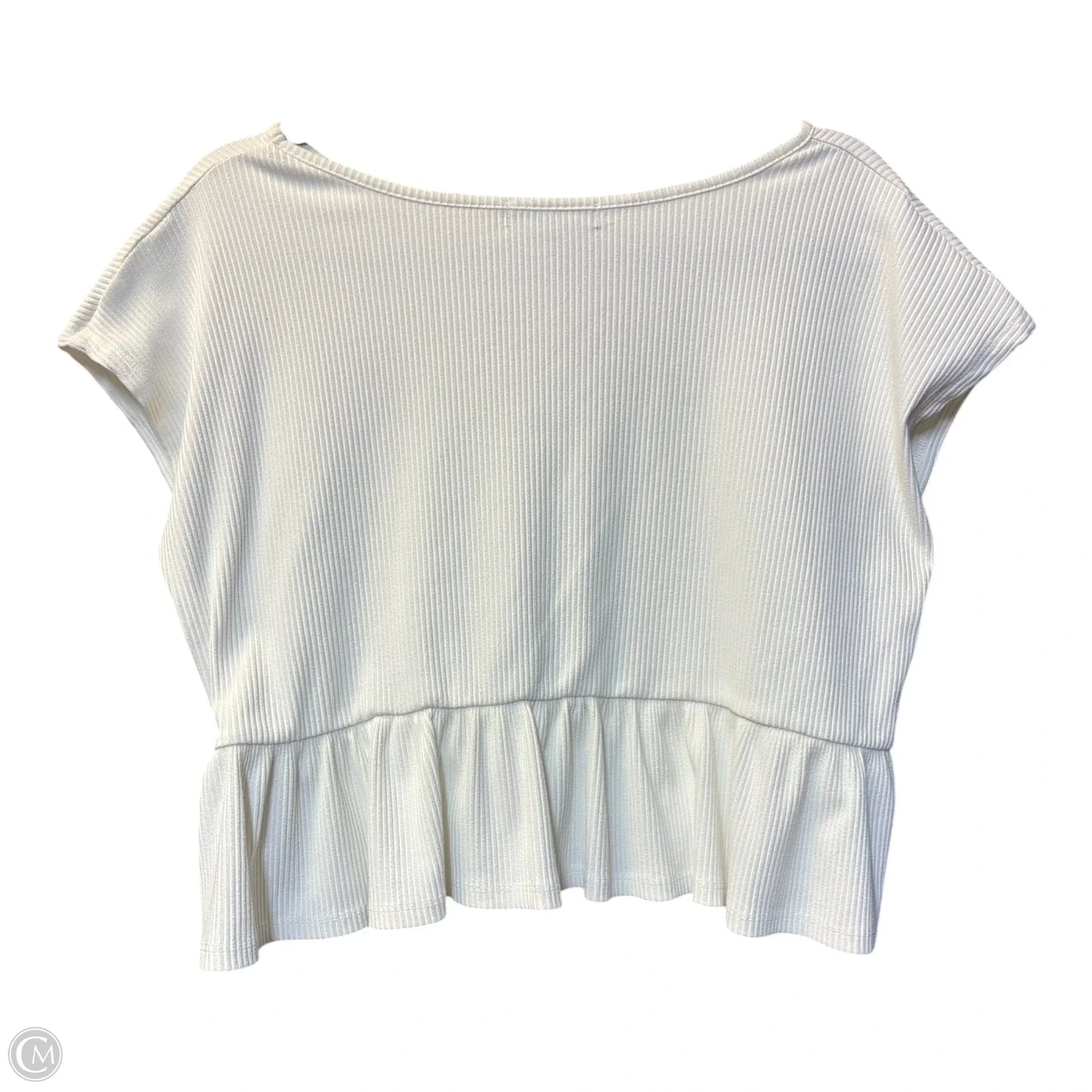 Blouse Short Sleeve By Good Luck Gem In Cream, Size: M
