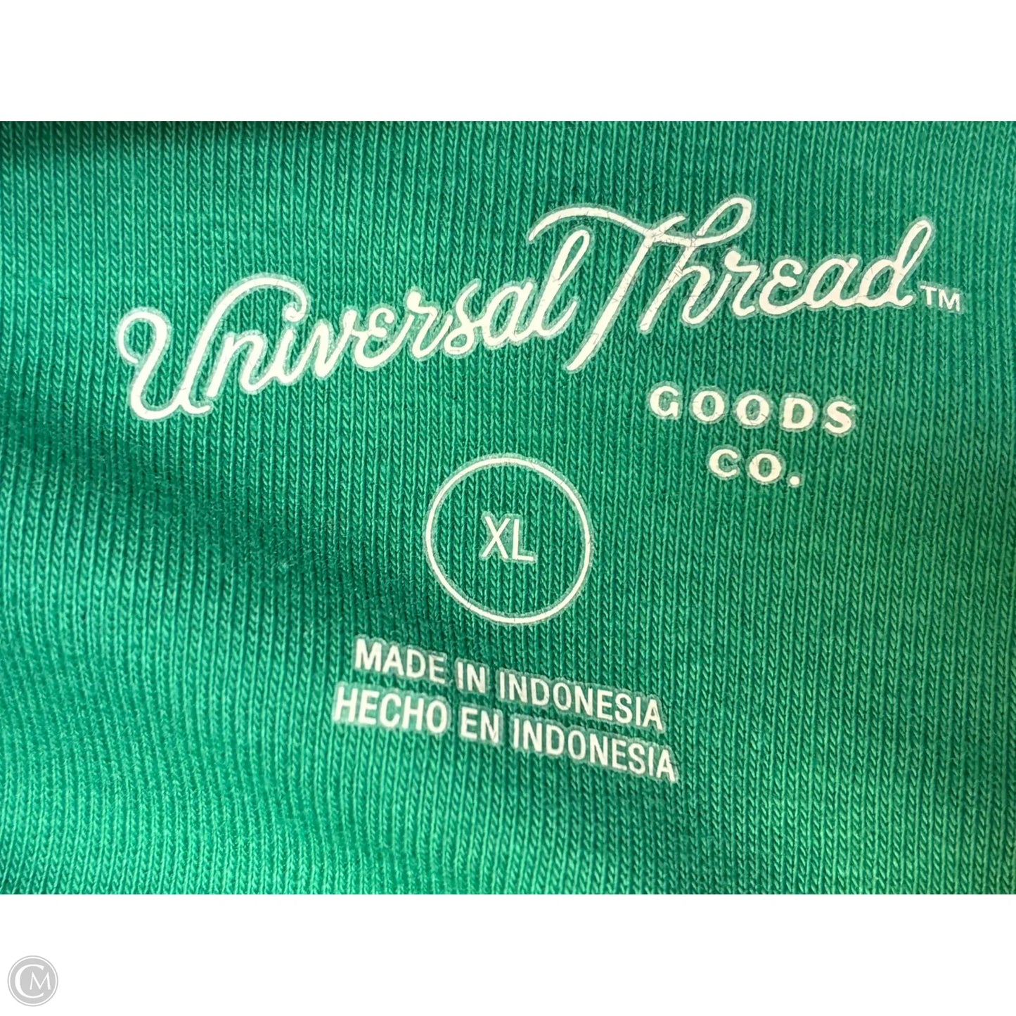 Top Short Sleeve Basic By Universal Thread In Green & White, Size: Xl