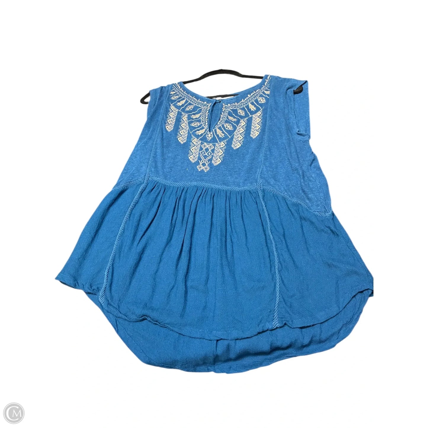 Top Short Sleeve By Lucky Brand In Blue, Size: Xl