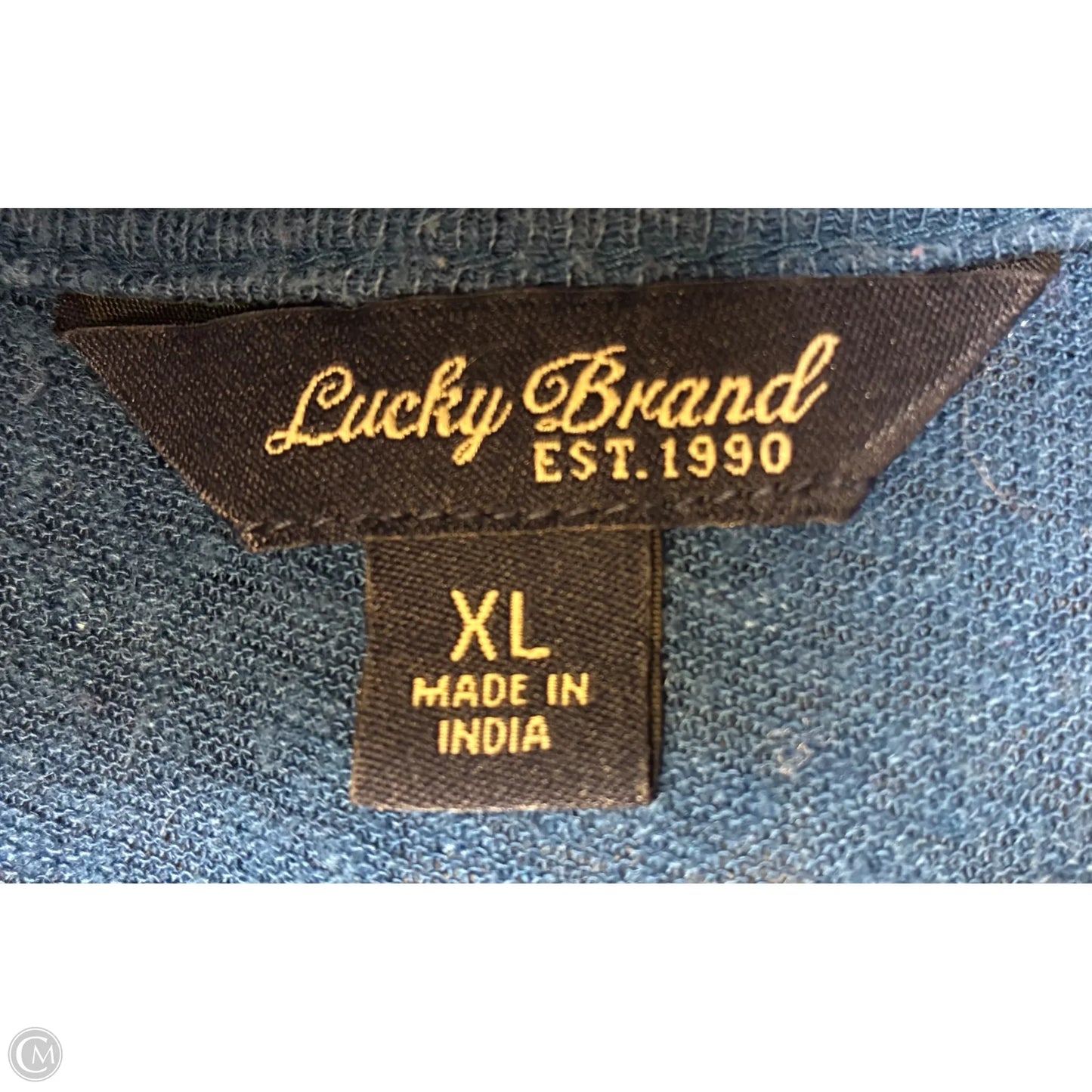 Top Short Sleeve By Lucky Brand In Blue, Size: Xl