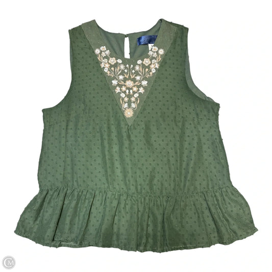 Blouse Sleeveless By Blue Rain In Green, Size: M