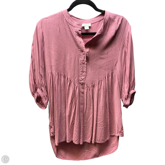 Blouse Long Sleeve By Sundance In Pink, Size: M