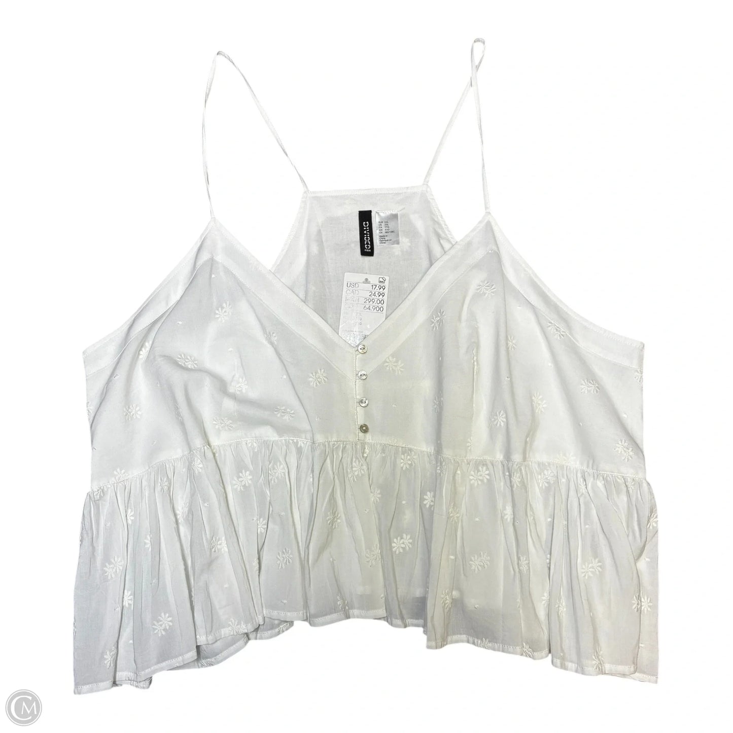 Blouse Sleeveless By Divided In White, Size: Xxl