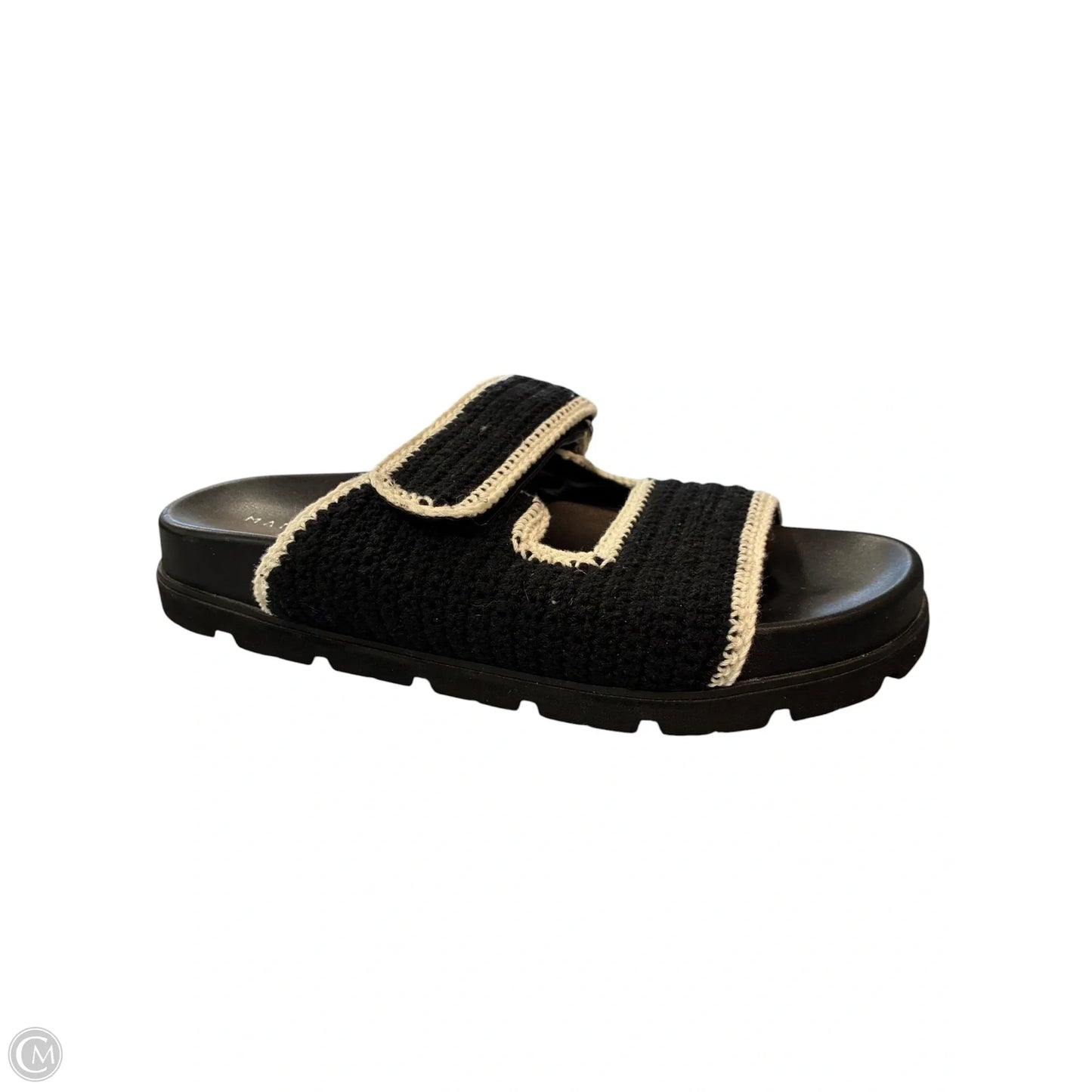 Sandals Heels Platform By Marc Fisher In Black & White, Size: 8
