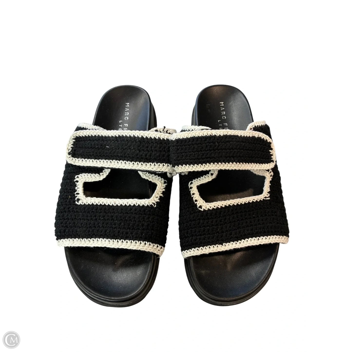 Sandals Heels Platform By Marc Fisher In Black & White, Size: 8