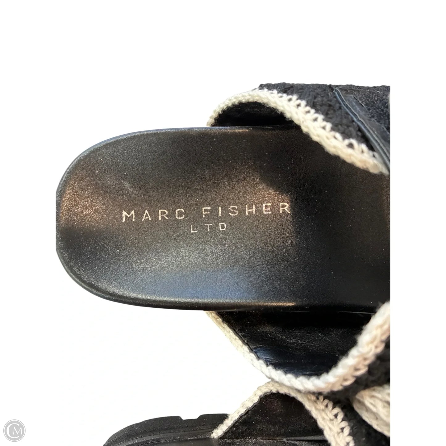 Sandals Heels Platform By Marc Fisher In Black & White, Size: 8