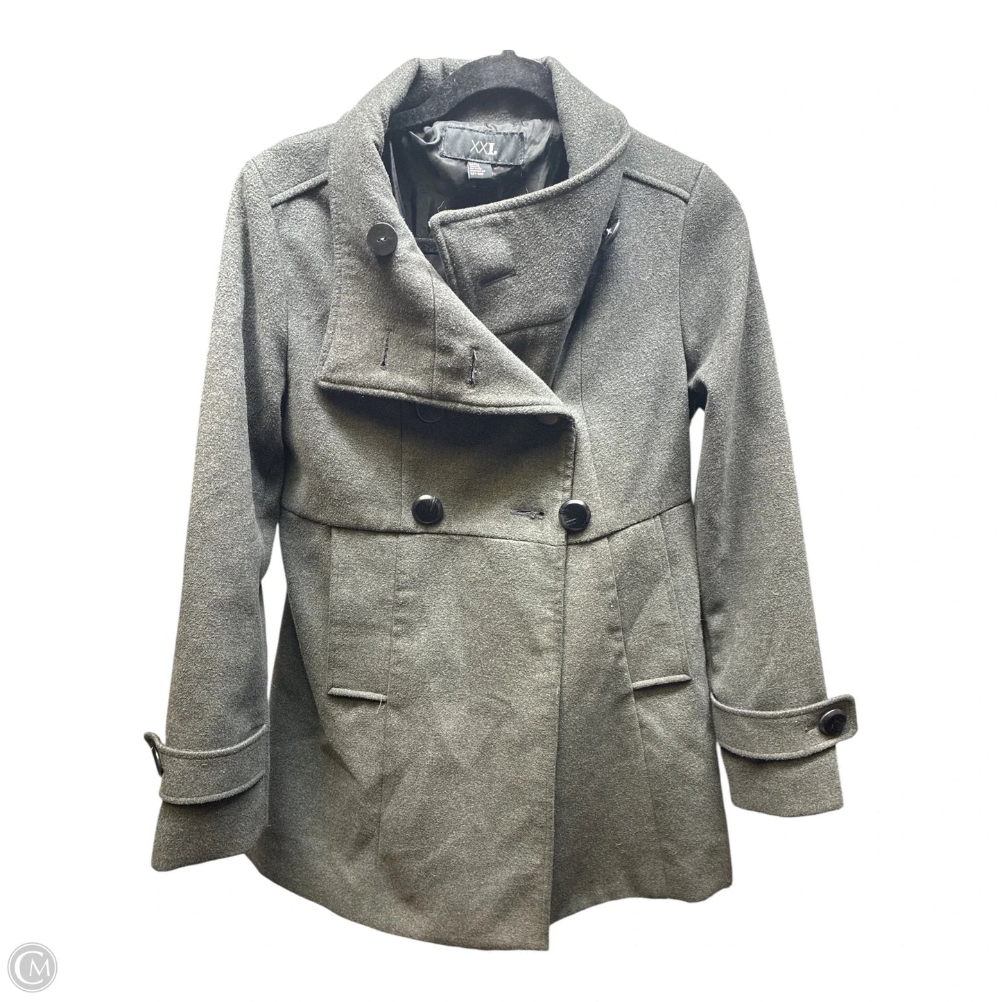 Coat Trench Coat By Forever 21 In Grey, Size: M