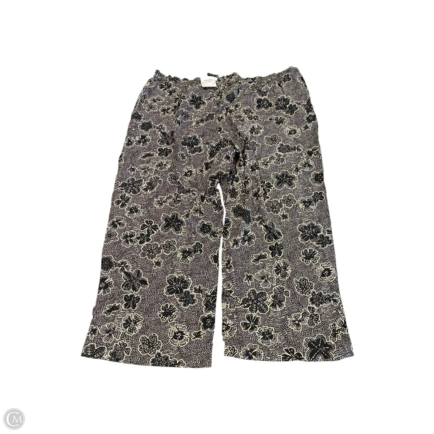 Pants Lounge By Sonoma In Black & Cream, Size: 26