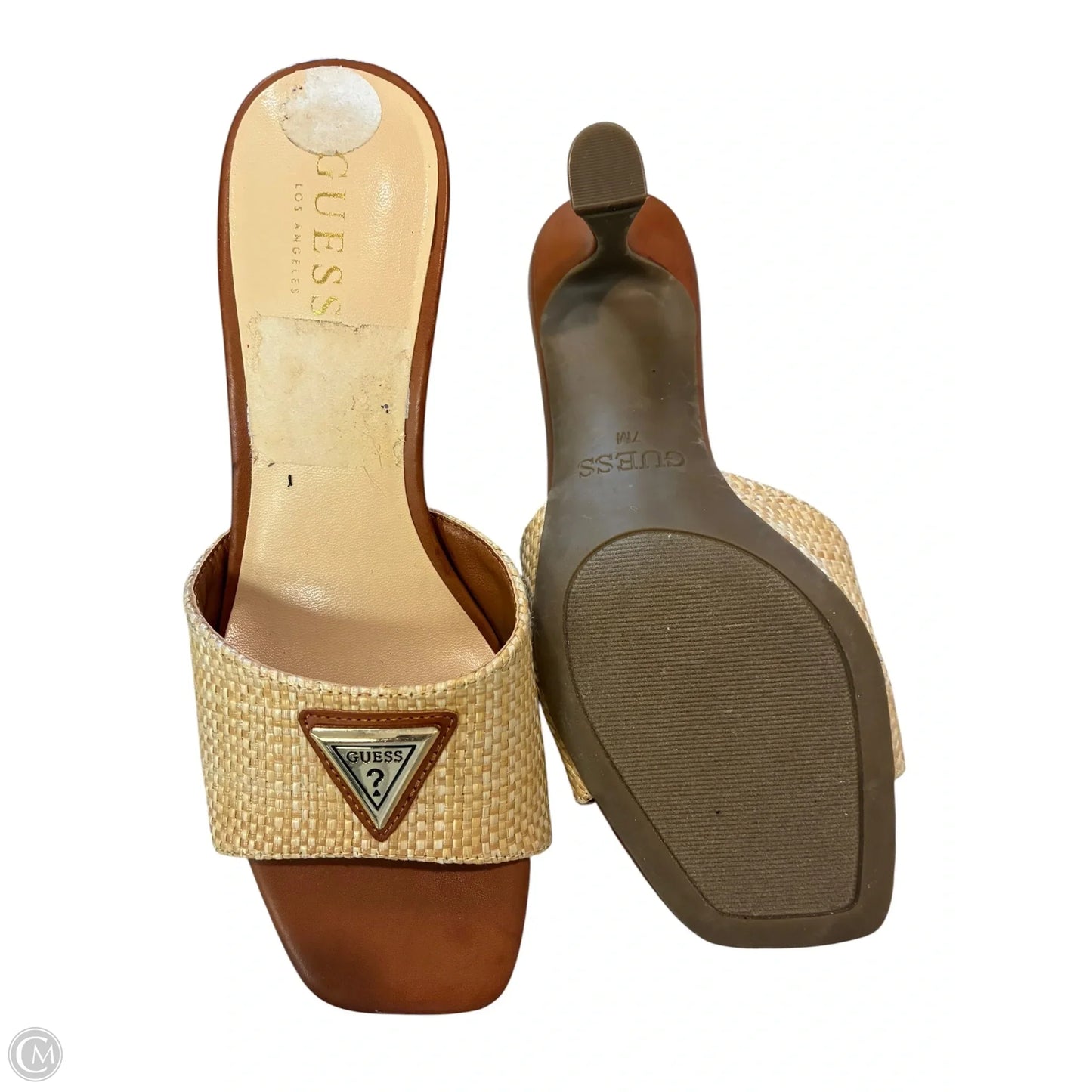 Shoes Heels Kitten By Guess In Brown & Tan, Size: 7