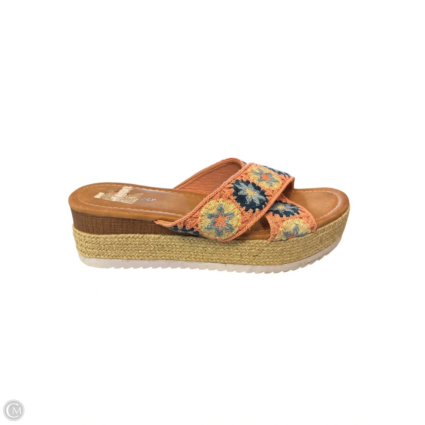 Sandals Heels Platform By Forever In Blue & Pink, Size: 10