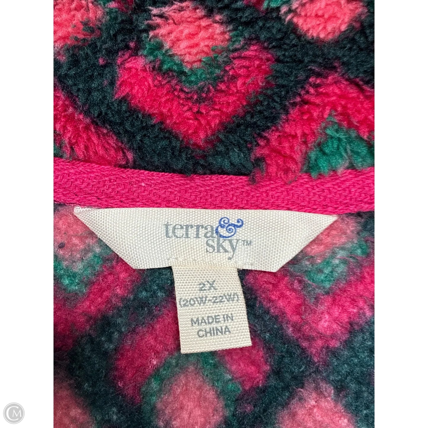 Jacket Other By Terra & Sky In Green & Pink, Size: 2x