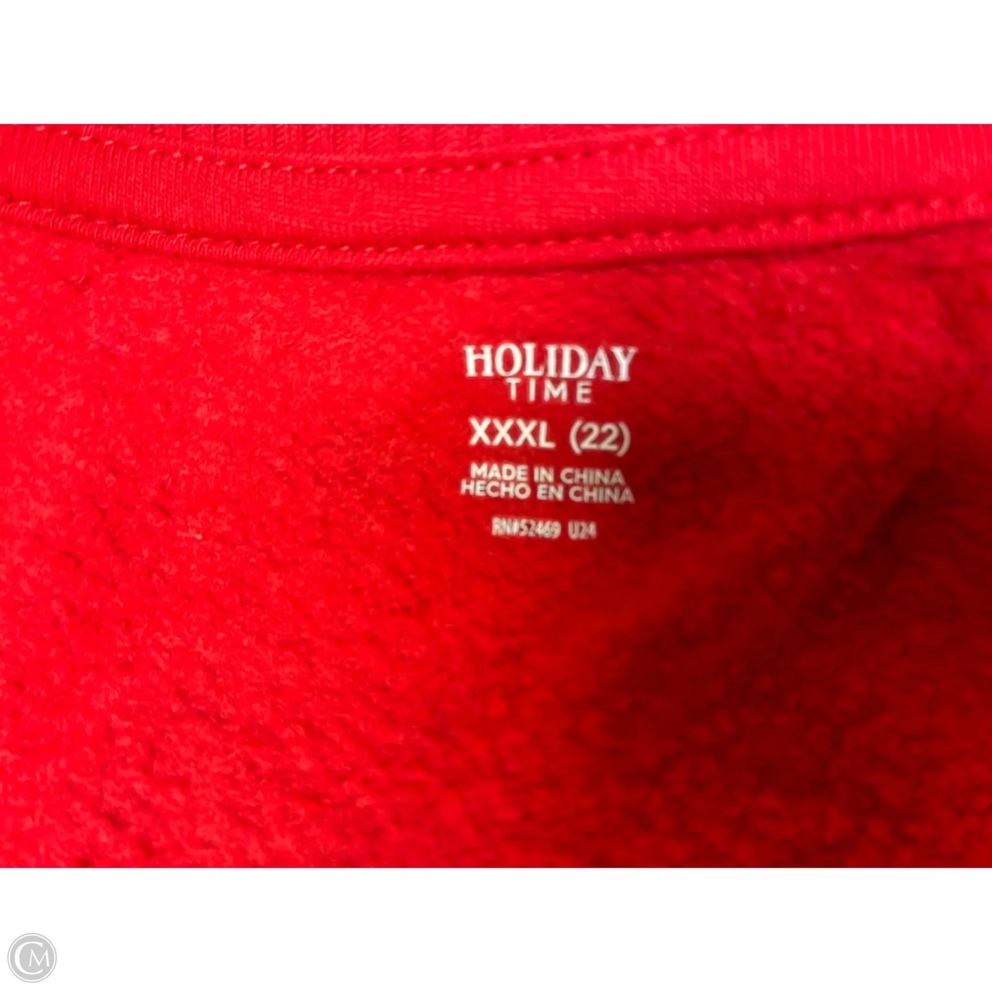Sweatshirt Crewneck By Holiday Time In Red, Size: 2x