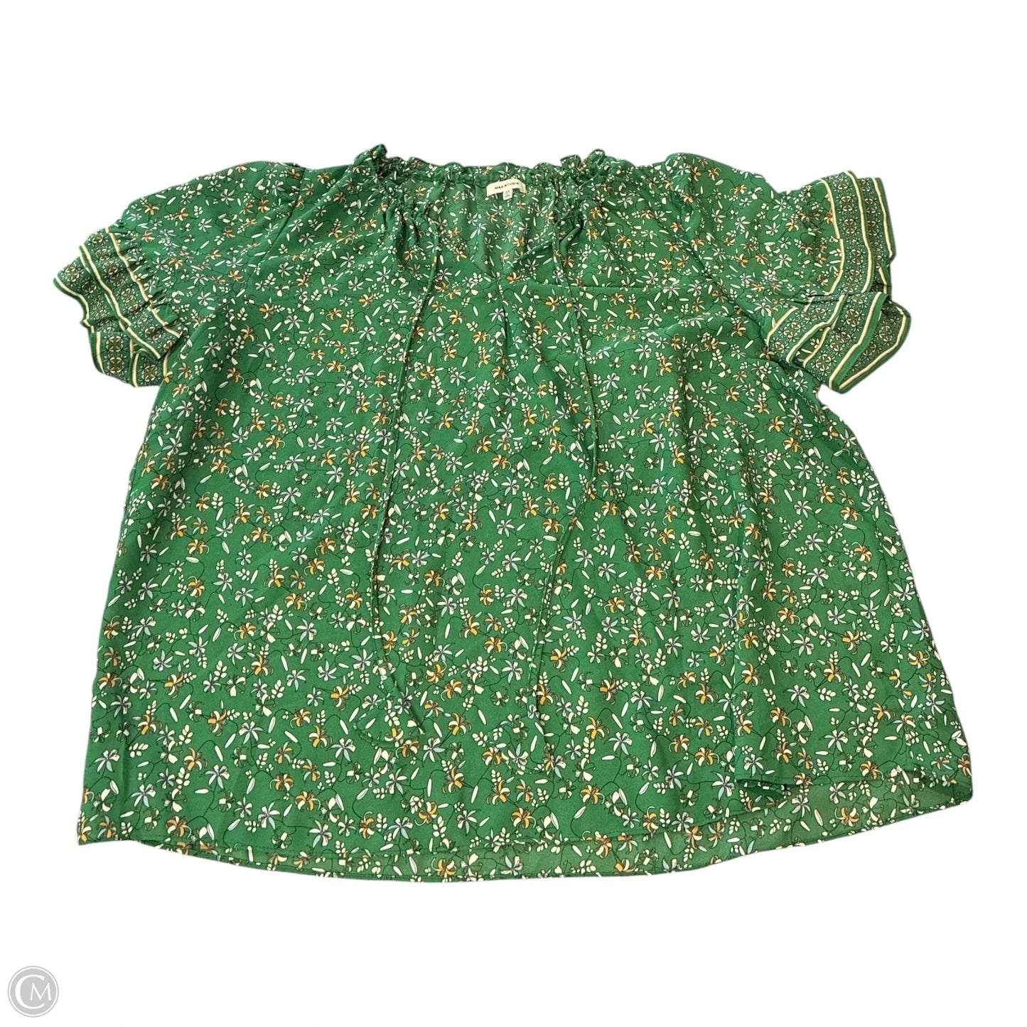 Top Short Sleeve By Max Studio In Green, Size: 2x