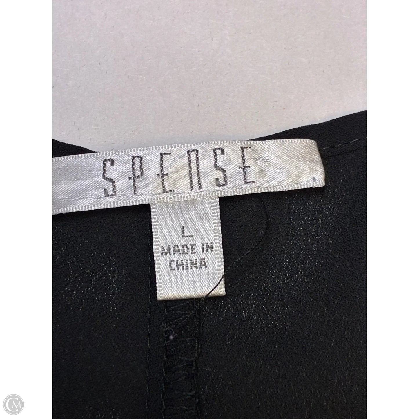 Top Sleeveless By Spense In Black, Size: L