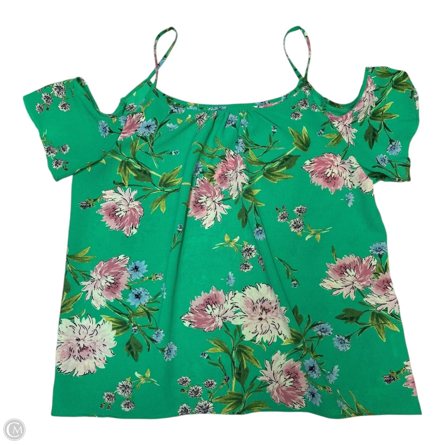 Top Short Sleeve Basic By Auw In Green, Size: L