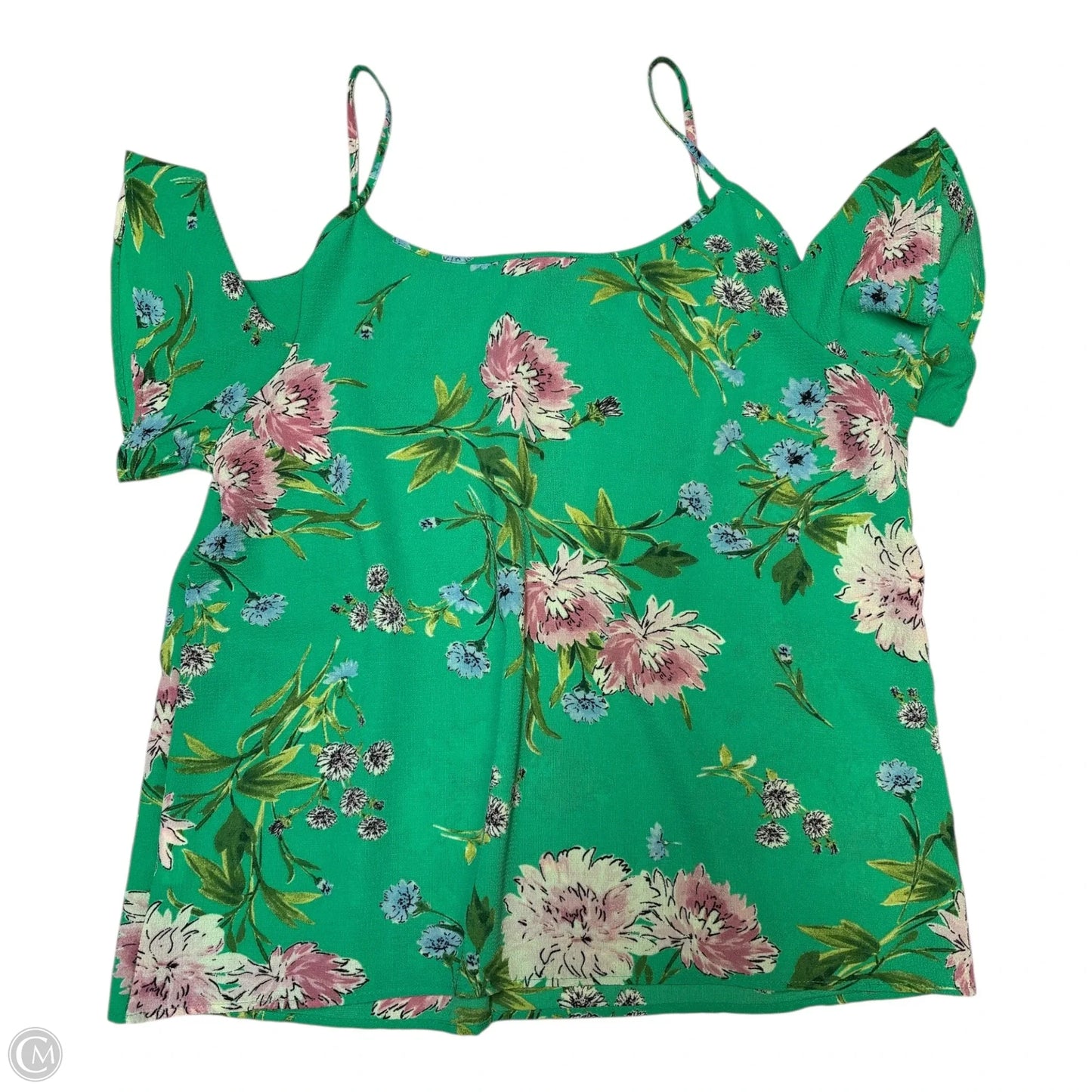 Top Short Sleeve Basic By Auw In Green, Size: L