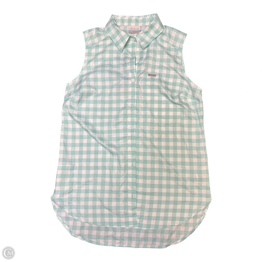 Top Sleeveless By Columbia In Green & White, Size: S