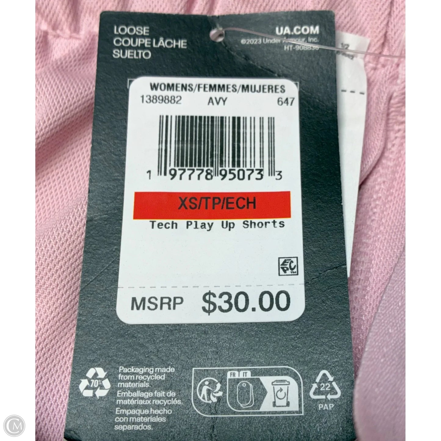 Athletic Shorts By Under Armour In Pink, Size: Xs