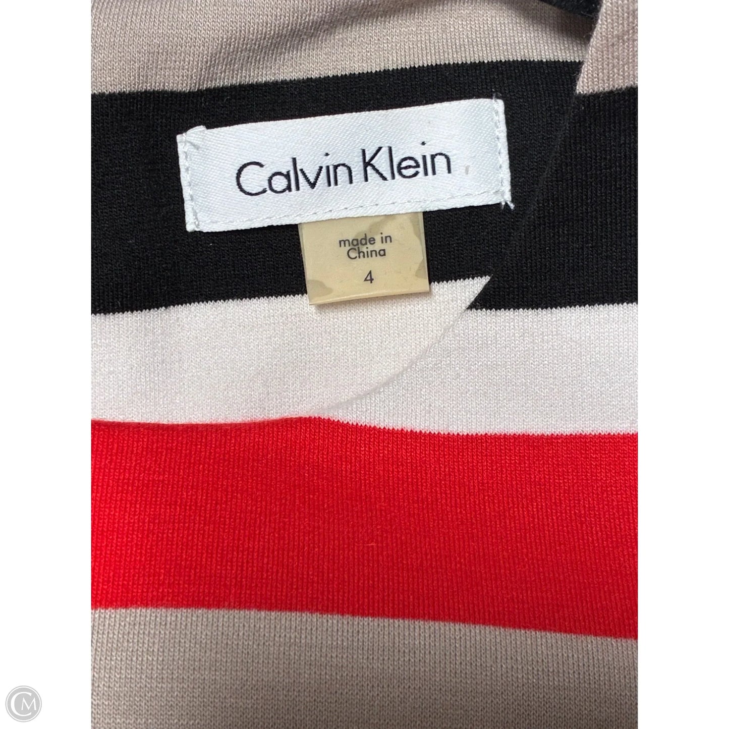 Dress Casual Short By Calvin Klein In Black & Red, Size: S