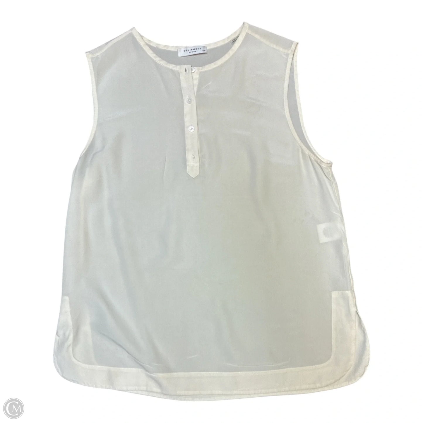 Blouse Sleeveless By Modcloth In Cream, Size: L