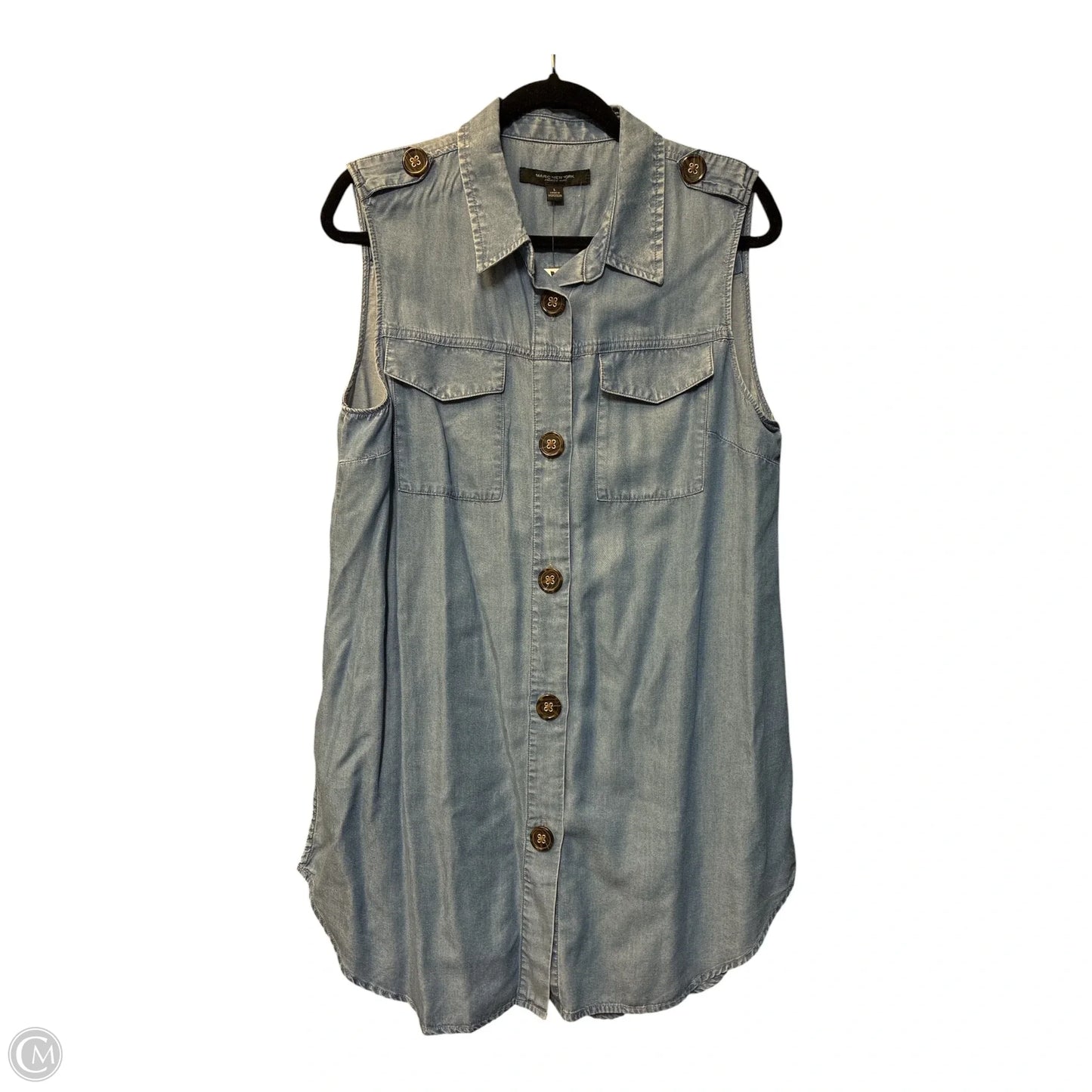Tunic Sleeveless By Marc New York In Blue Denim, Size: L