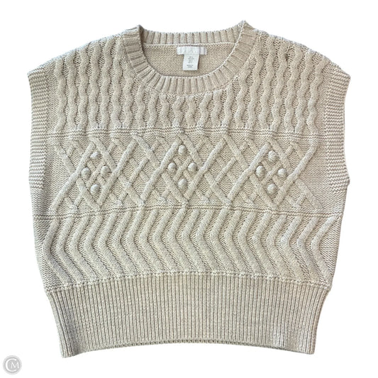 Vest Sweater By Clothes Mentor In Cream, Size: L