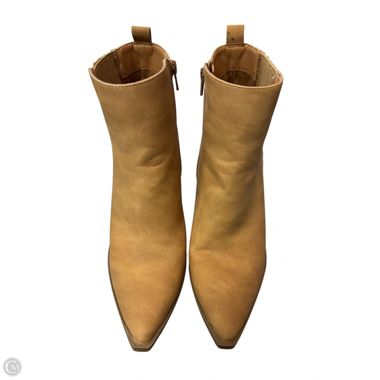 Boots Ankle Heels By Clothes Mentor In Tan, Size: 10